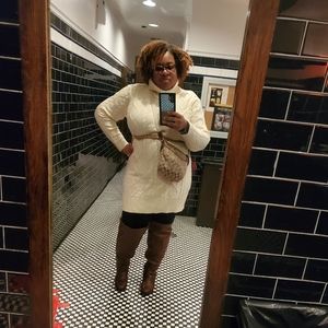 ELOQUII Elements Women's Plus Size Cable Knit Sweater Dress